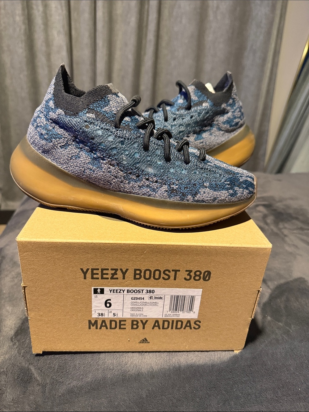 adidas Yeezy Boost 380 Blue and Gum Low-Top Sneakers